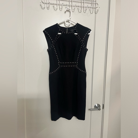 Nanette Lepore Black Studded Trampoline Sheathe Dress size 0 - Picture 6 of 8